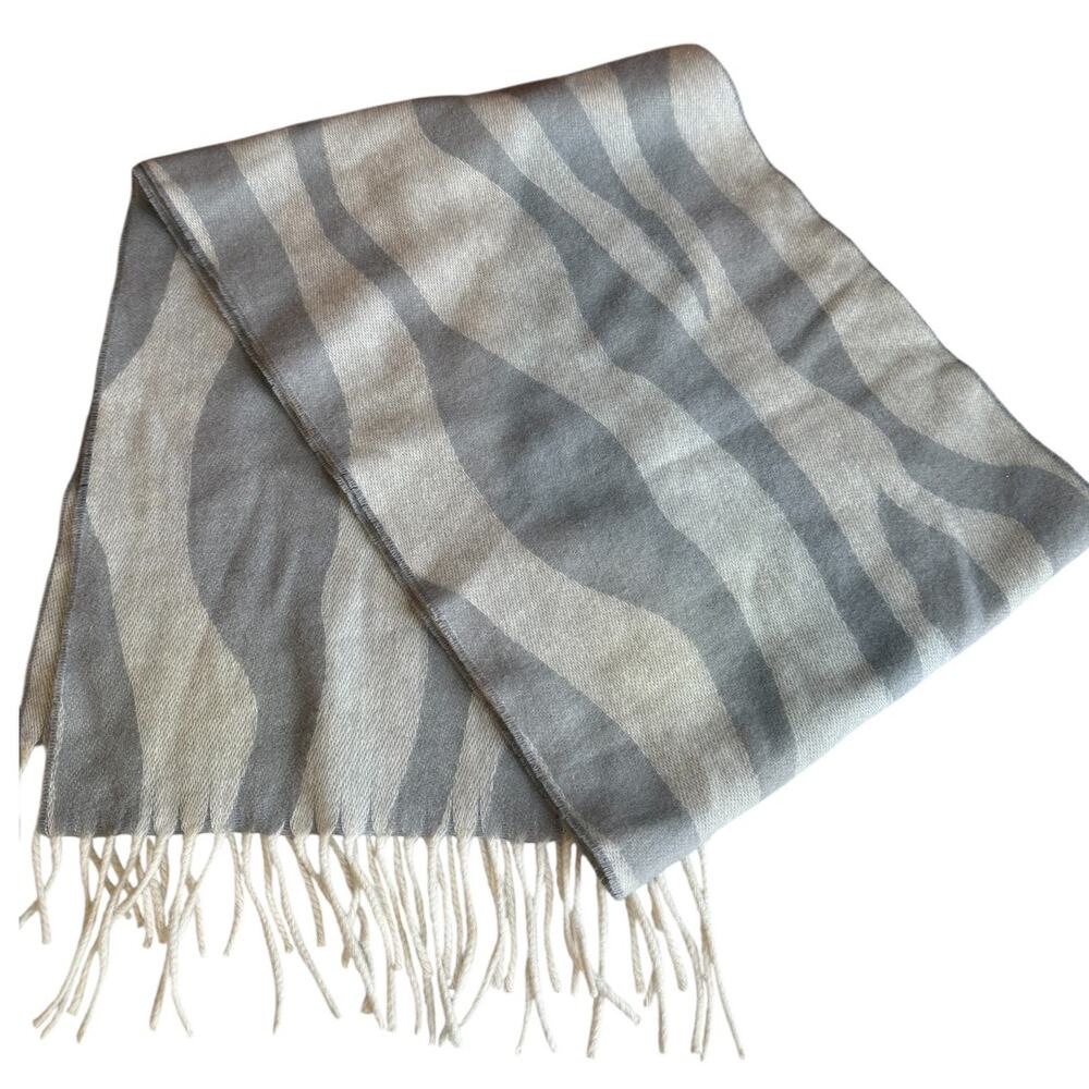 Charming Charlie Cashmere Scarf Gray Animal Print